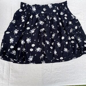 Garage Navy Floral Skirt